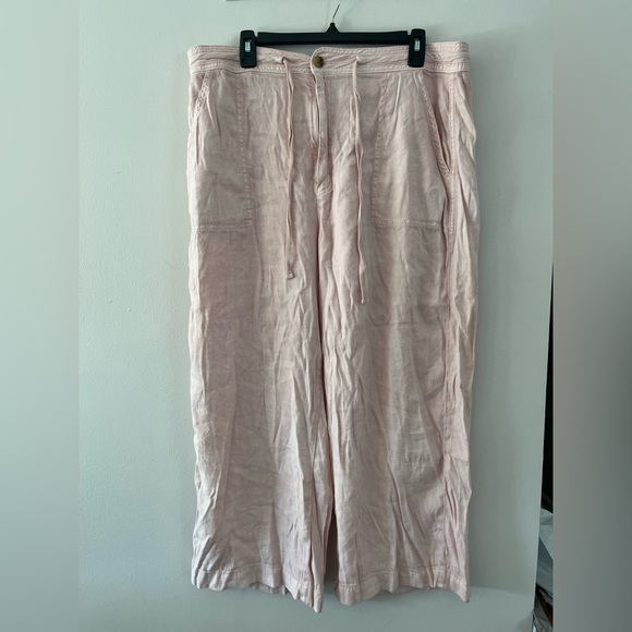 American Eagle Outfitters Pink Linen Pants - Picture 1 of 2
